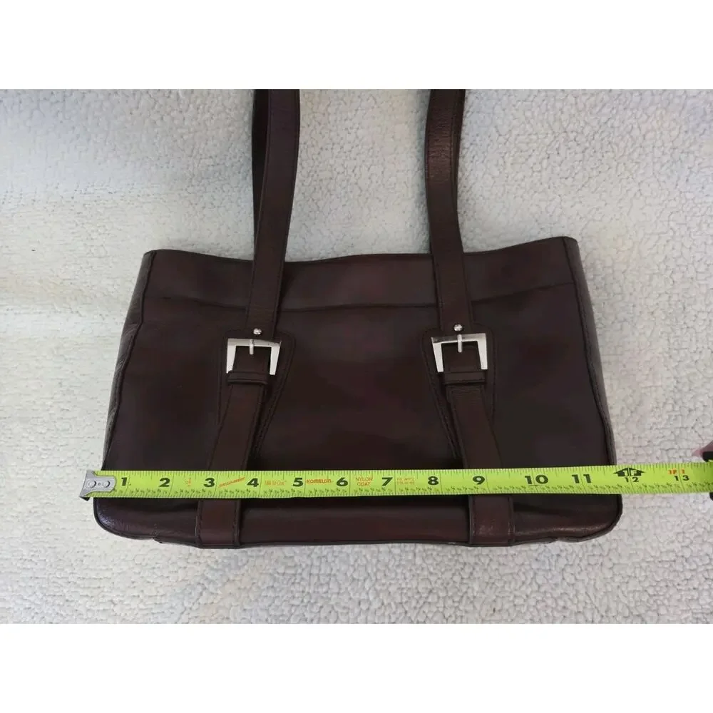 Etienne Aigner Burgundy Leather Tote Shoulder Bag Double Handle Retro Y2K Style